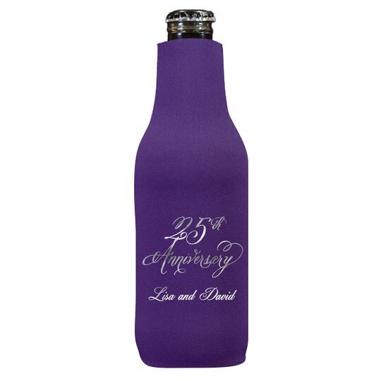 Elegant 25th Anniversary Bottle Huggers